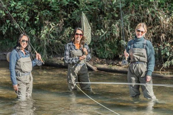 3 women fly fishing