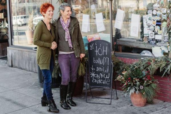 friends shopping during winter