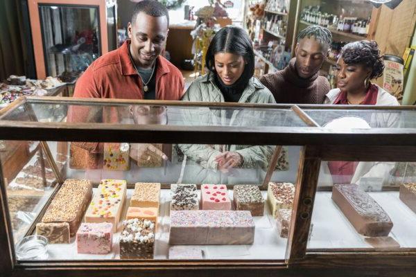 friends browsing holiday fresh desserts